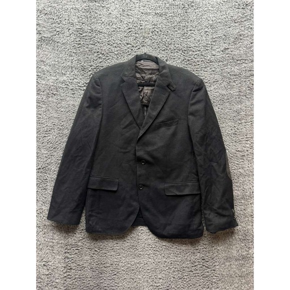 Boss Hugo Boss‎ Wool-Blend Two-Button Notch Blazer Jacket Black Mens Size 42R